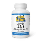 Natural Factors envase frontal con softgels para apoyo óseo