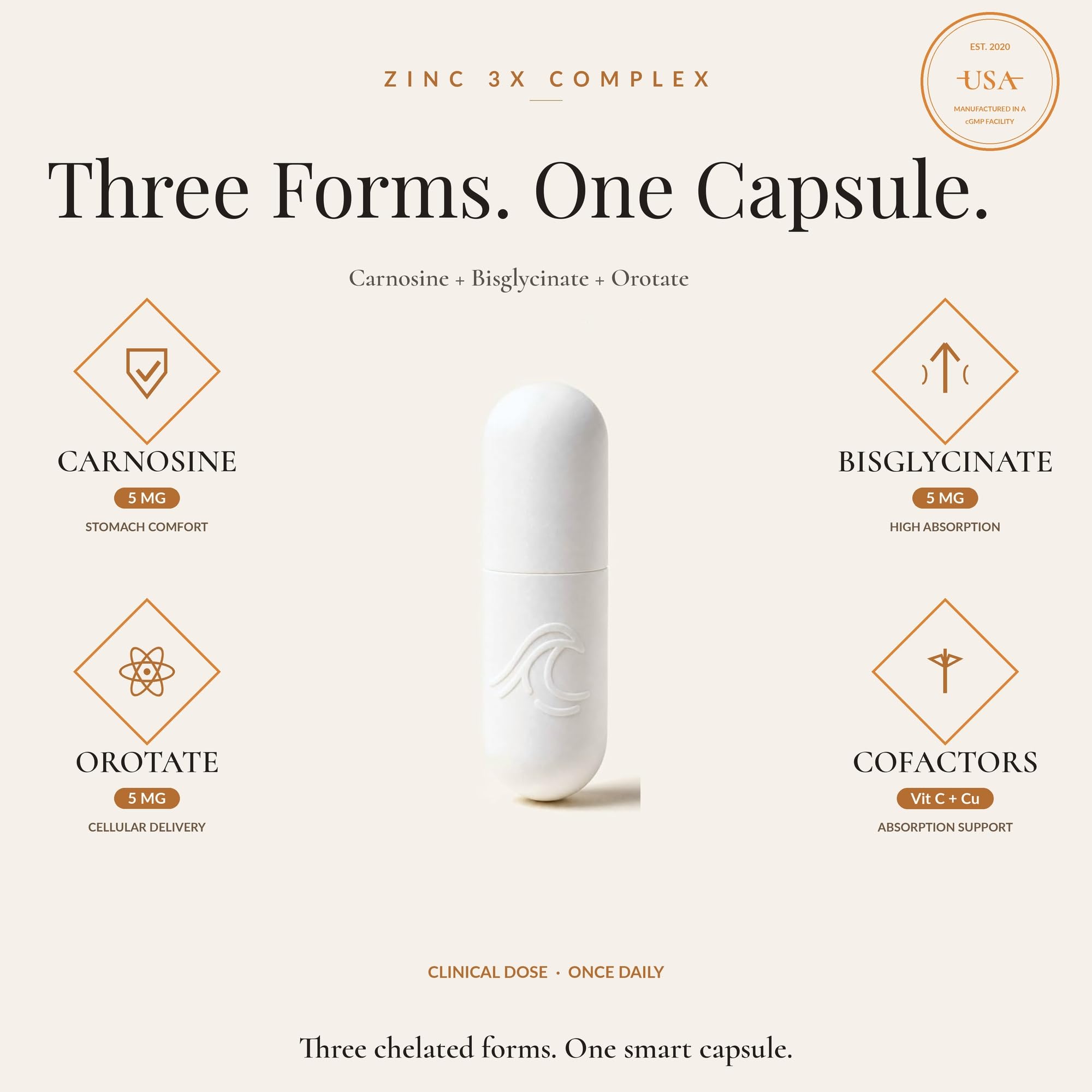 Natural Flow etiqueta de ingredientes detallando zinc, vitamina C y cobre