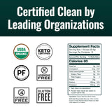 Natural Force detalle de etiqueta con certificados y datos nutricionales
