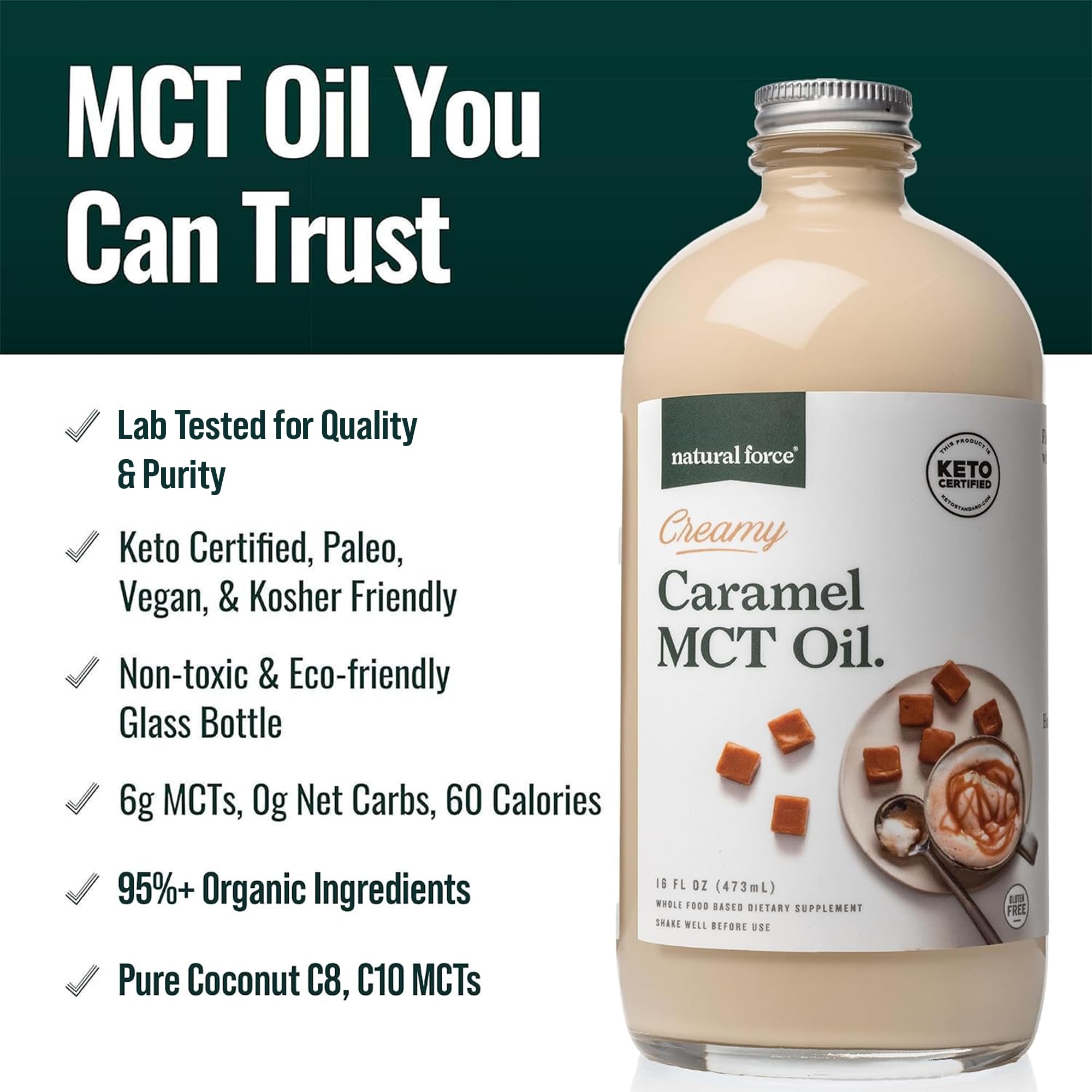 Natural Force textura cremosa de caramelo en primer plano para mezclar fácil