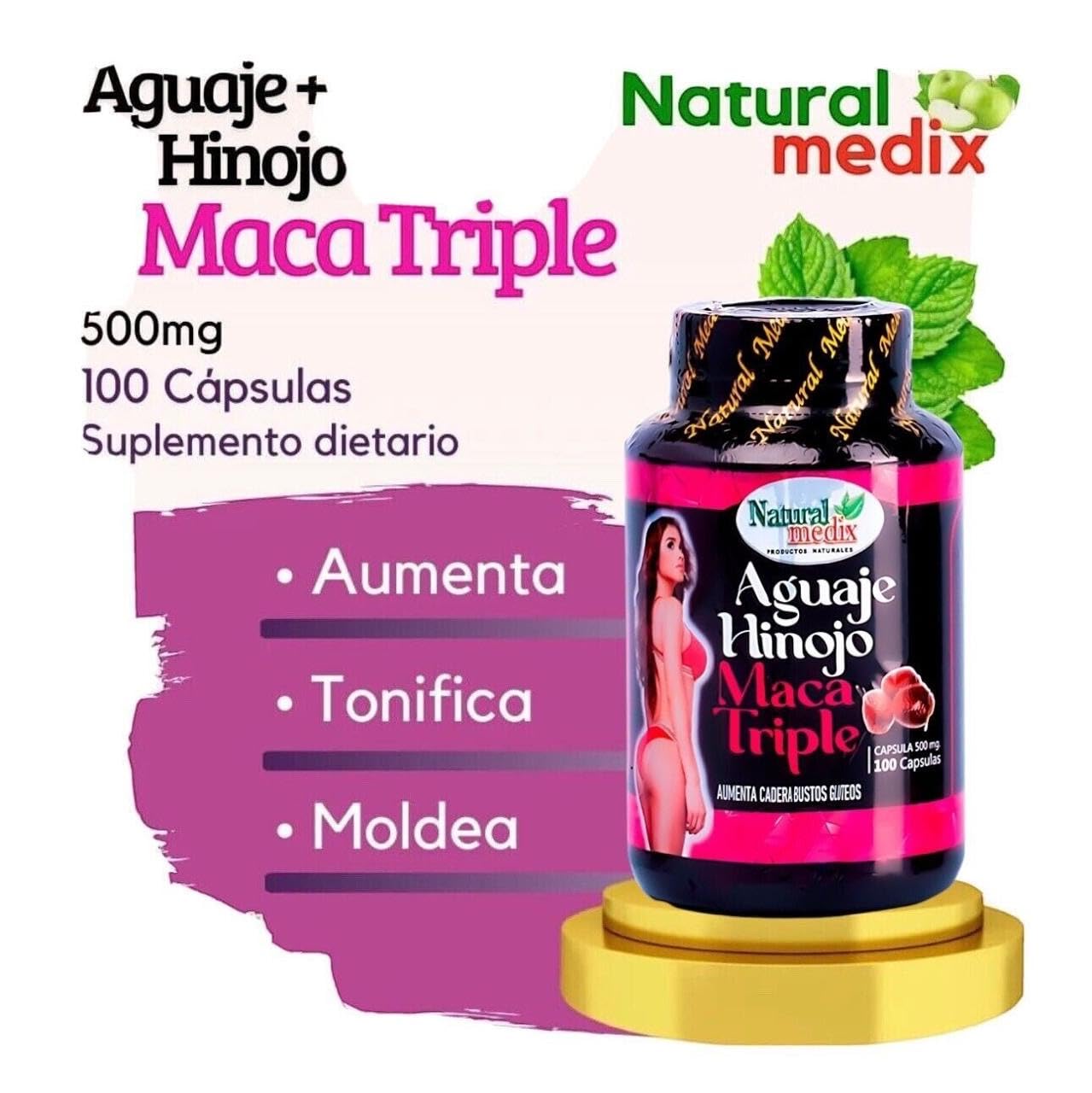 Natural medix cápsula junto a moneda para comparar tamaño y facilidad de ingestión