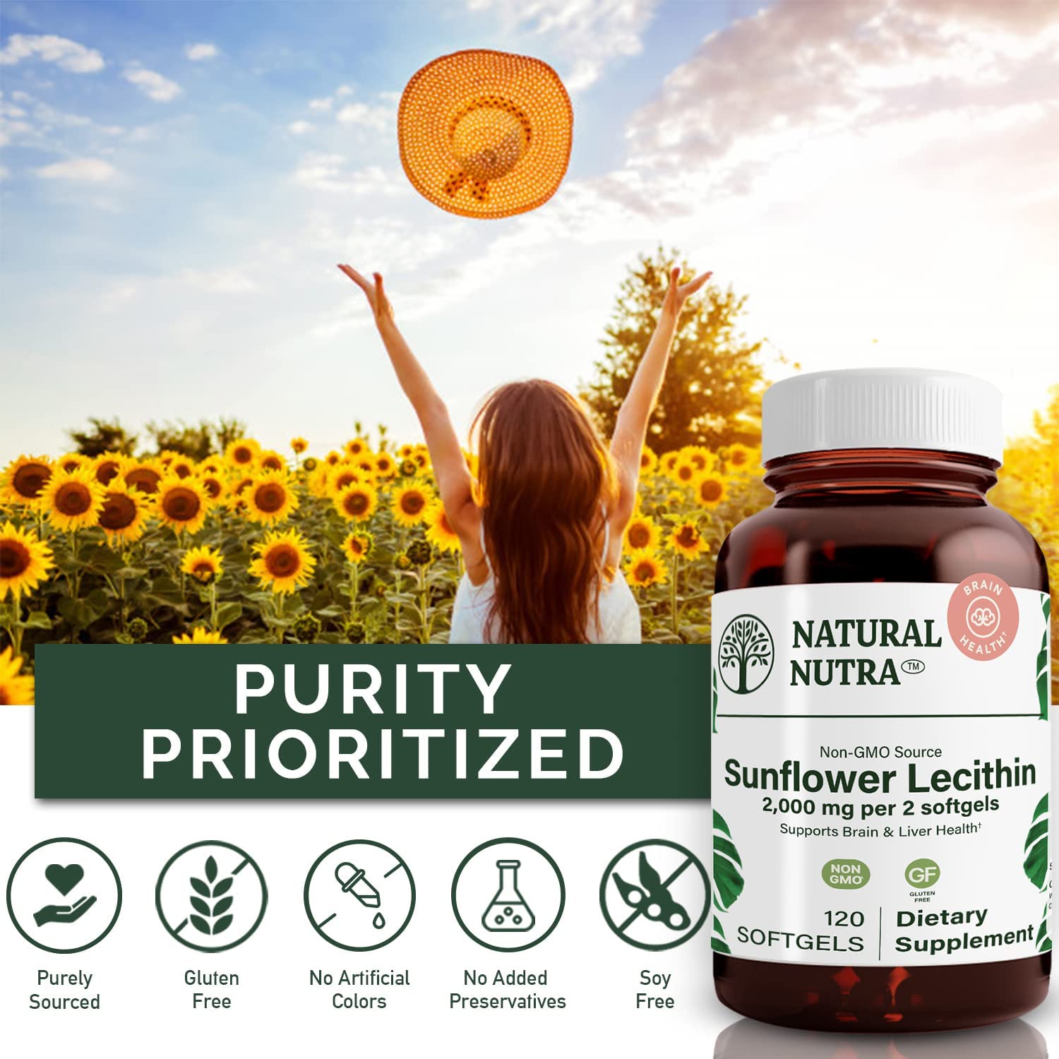 Natural Nutra etiqueta frontal mostrando información clara y beneficios