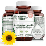 Natural Nutra frasco de vidrio con 120 softgels, protección y pureza