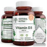 Natural Nutra frente del empaque mostrando 100 softgels y etiqueta clara