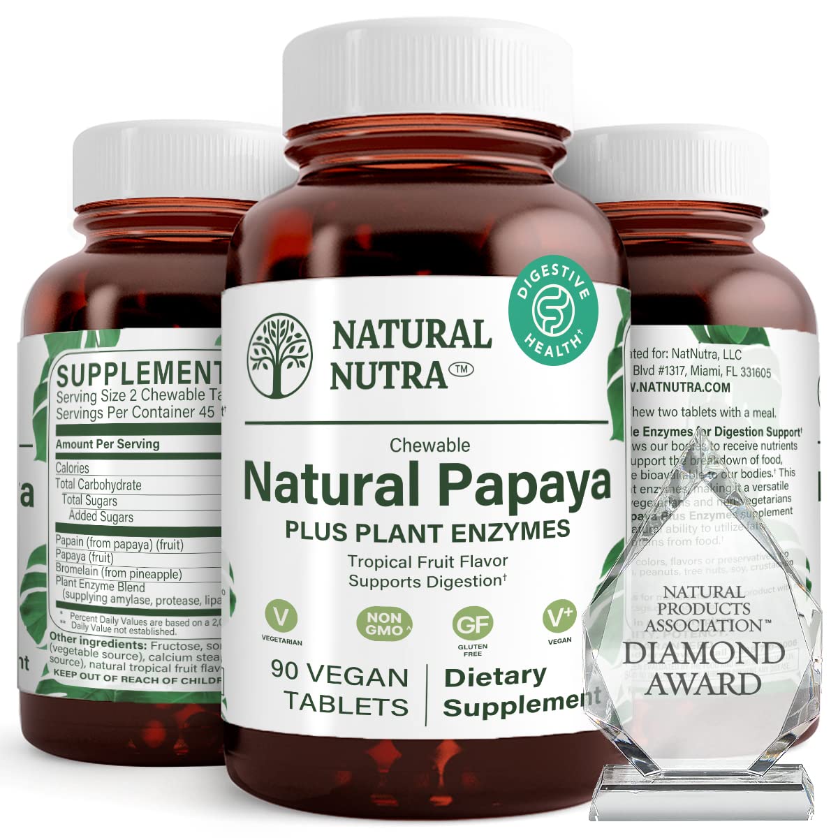 Natural Nutra paquete frontal mostrando 90 tabletas para comodidad diaria