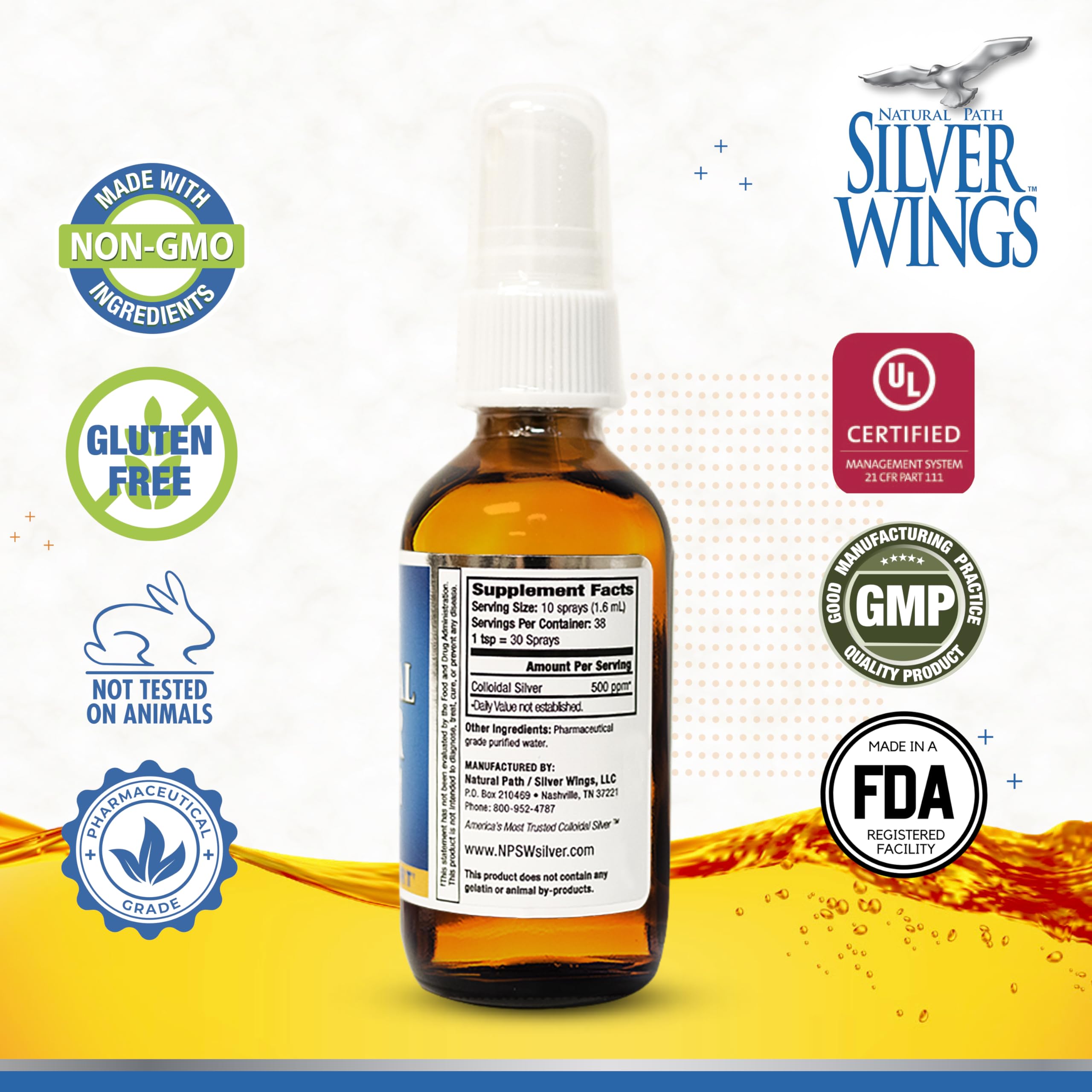 Natural Path Silver Wings detalle del atomizador práctico y preciso