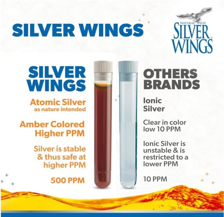 Natural Path Silver Wings etiqueta con lote y certificados, garantiza pruebas independientes