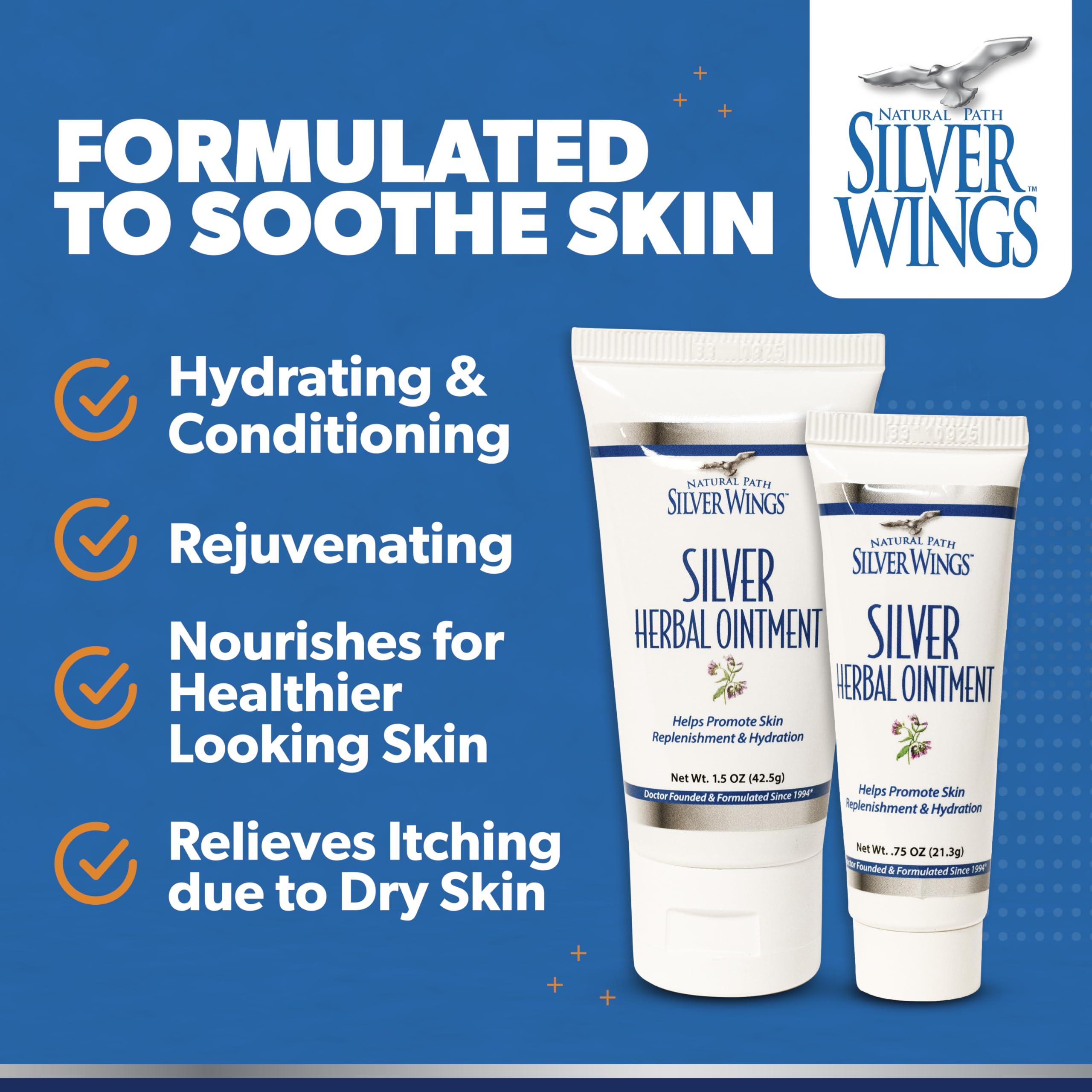 Natural Path Silver Wings comparación de tamaño 1,5 oz para referencia