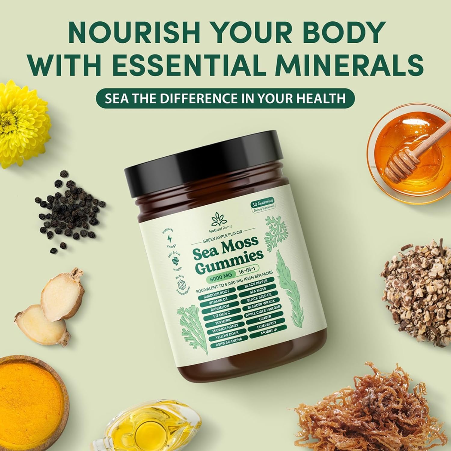Natural Rems textura de gominola cerca para ver consistencia masticable