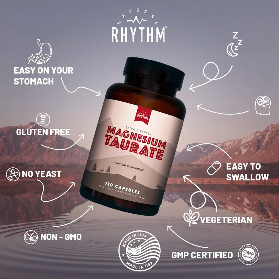 Natural Rhythm etiqueta detallada con información de 750 mg y 150 mg magnesio