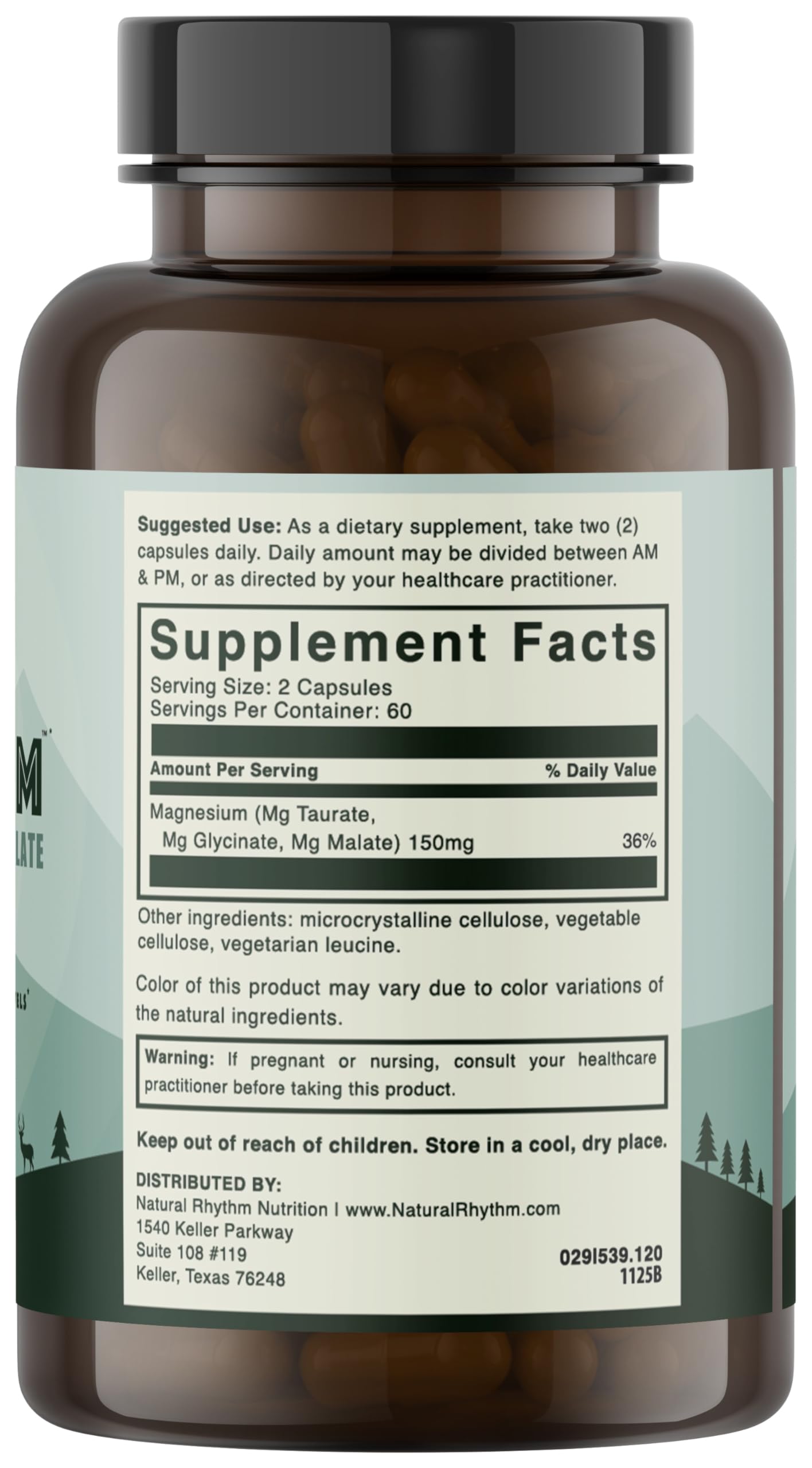 Natural Rhythm ingredientes y sello vegetariano destacando pureza y ausencia de aditivos