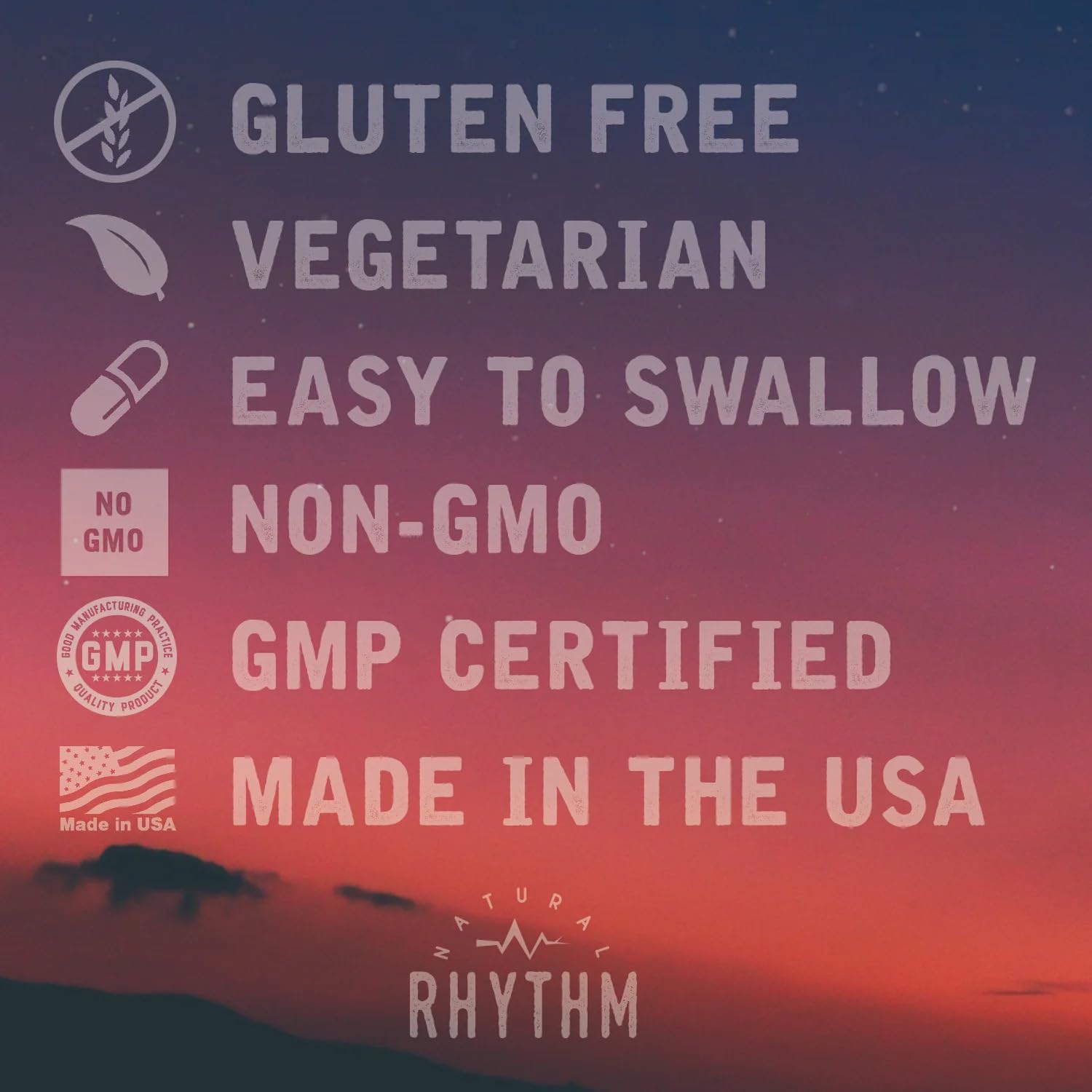 Natural Rhythm etiqueta con lista de 13 cepas e instrucciones