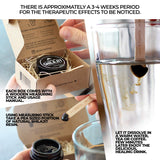 NATURAL SHILAJIT etiqueta con datos de laboratorio y beneficio de transparencia