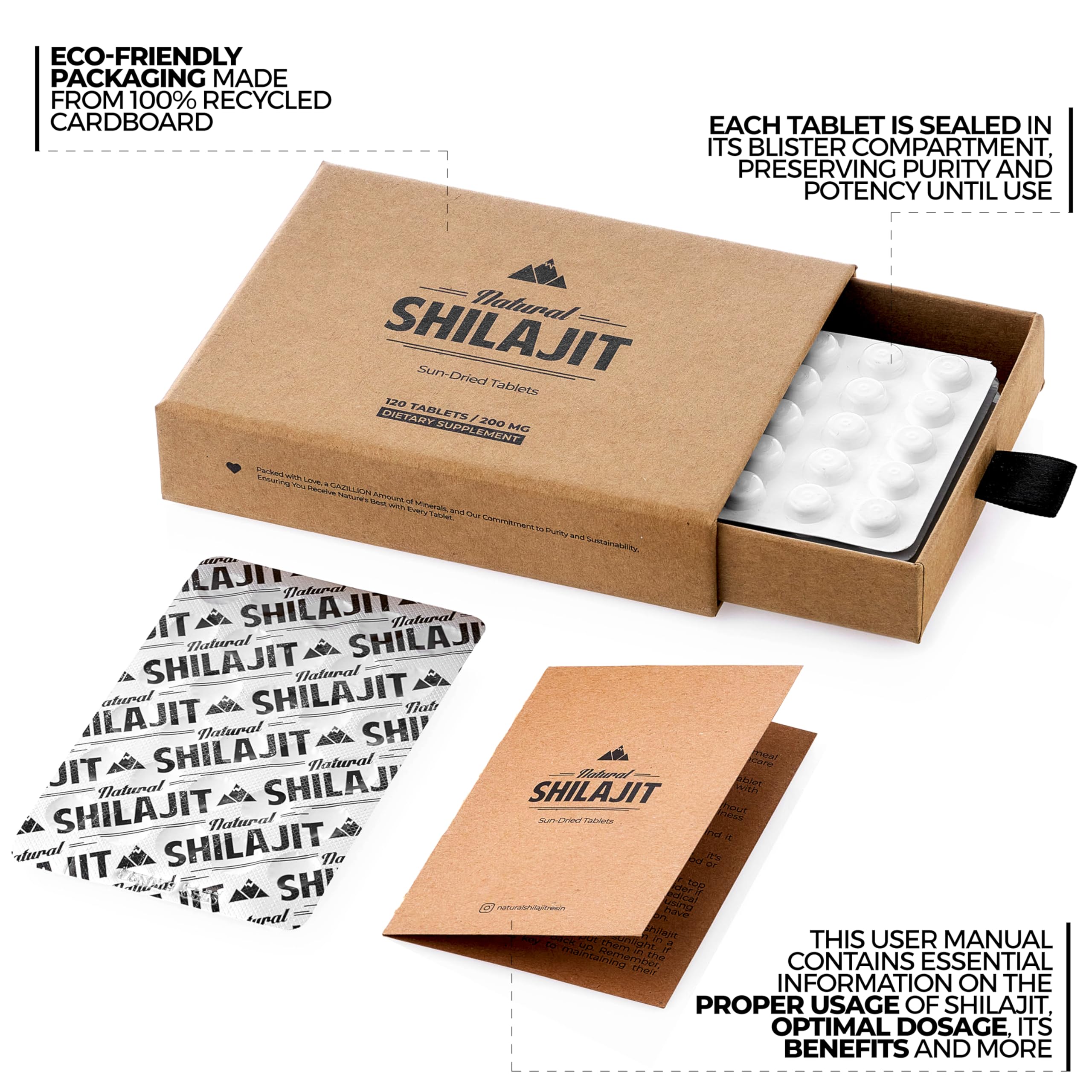 NATURAL SHILAJIT textura de tableta primer plano para confianza