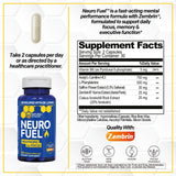 NATURAL STACKS NeuroFuel primer plano de una cápsula destacando pureza