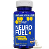 NATURAL STACKS NeuroFuel frasco frontal mostrando etiqueta y beneficios claros