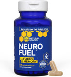 Natural Stacks NeuroFuel vista frontal del frasco mostrando el envase y beneficio de claridad