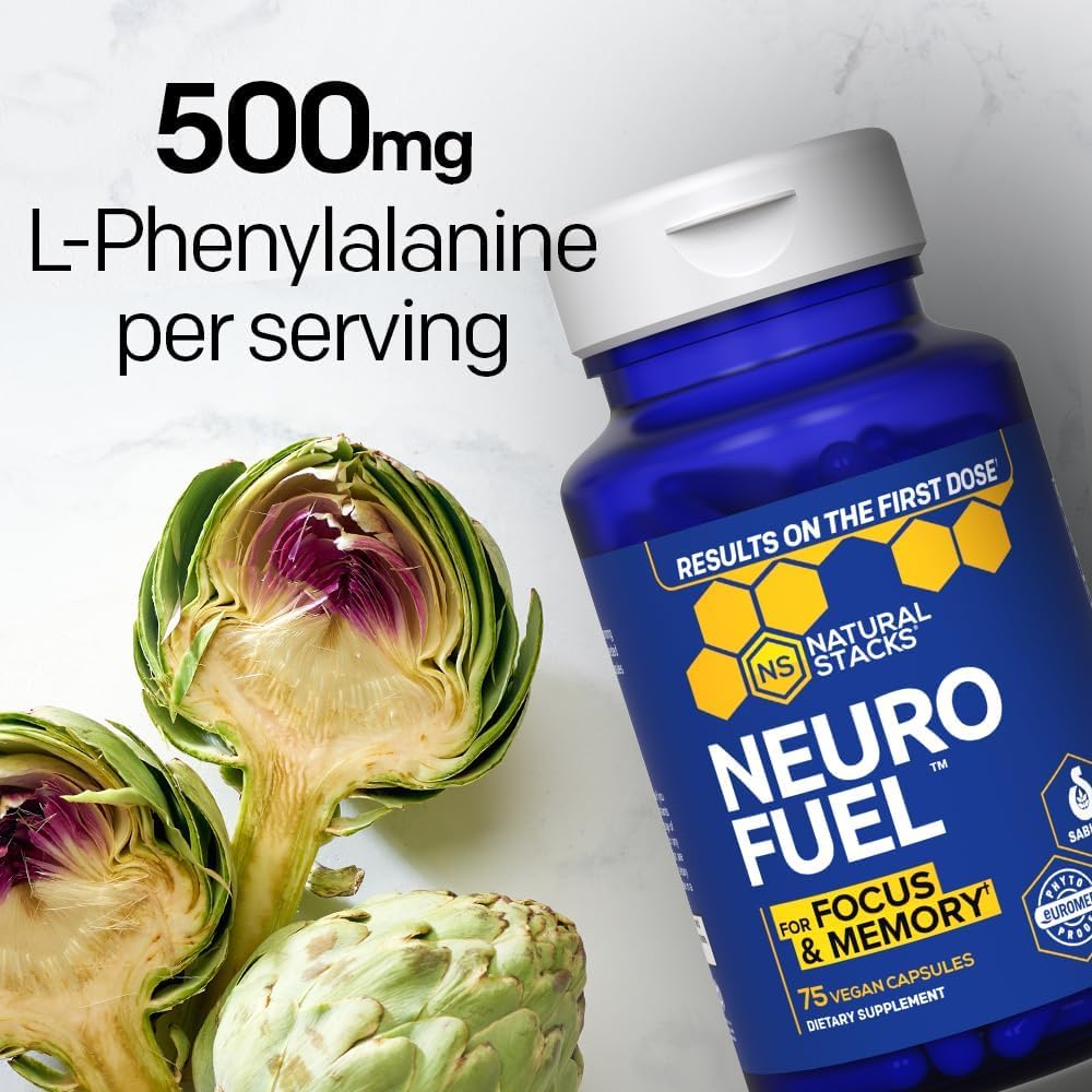 Natural Stacks NeuroFuel detalle de etiqueta con ingredientes y beneficio de transparencia