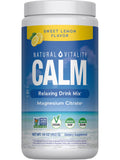 Natural Vitality CALM frasco frontal mostrando etiqueta y tamaño de 16 oz, ideal para relajación diaria