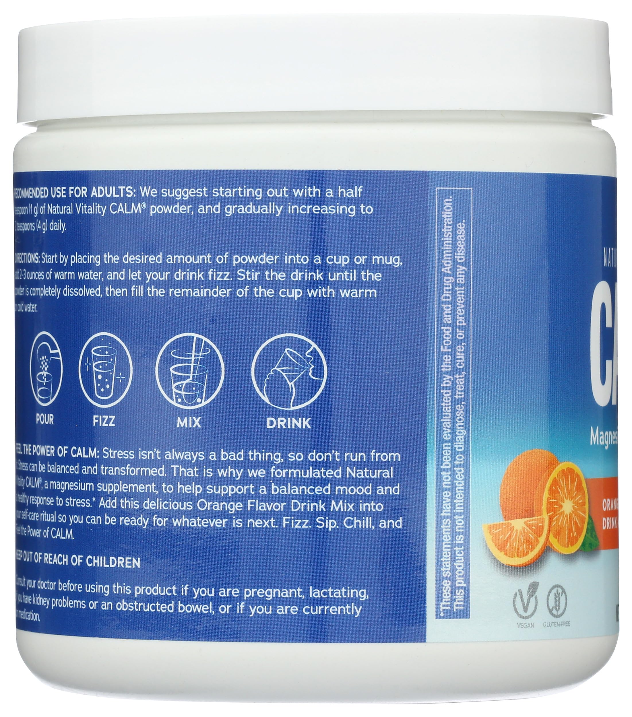 Natural Vitality cucharita con porción de polvo, dosificación práctica