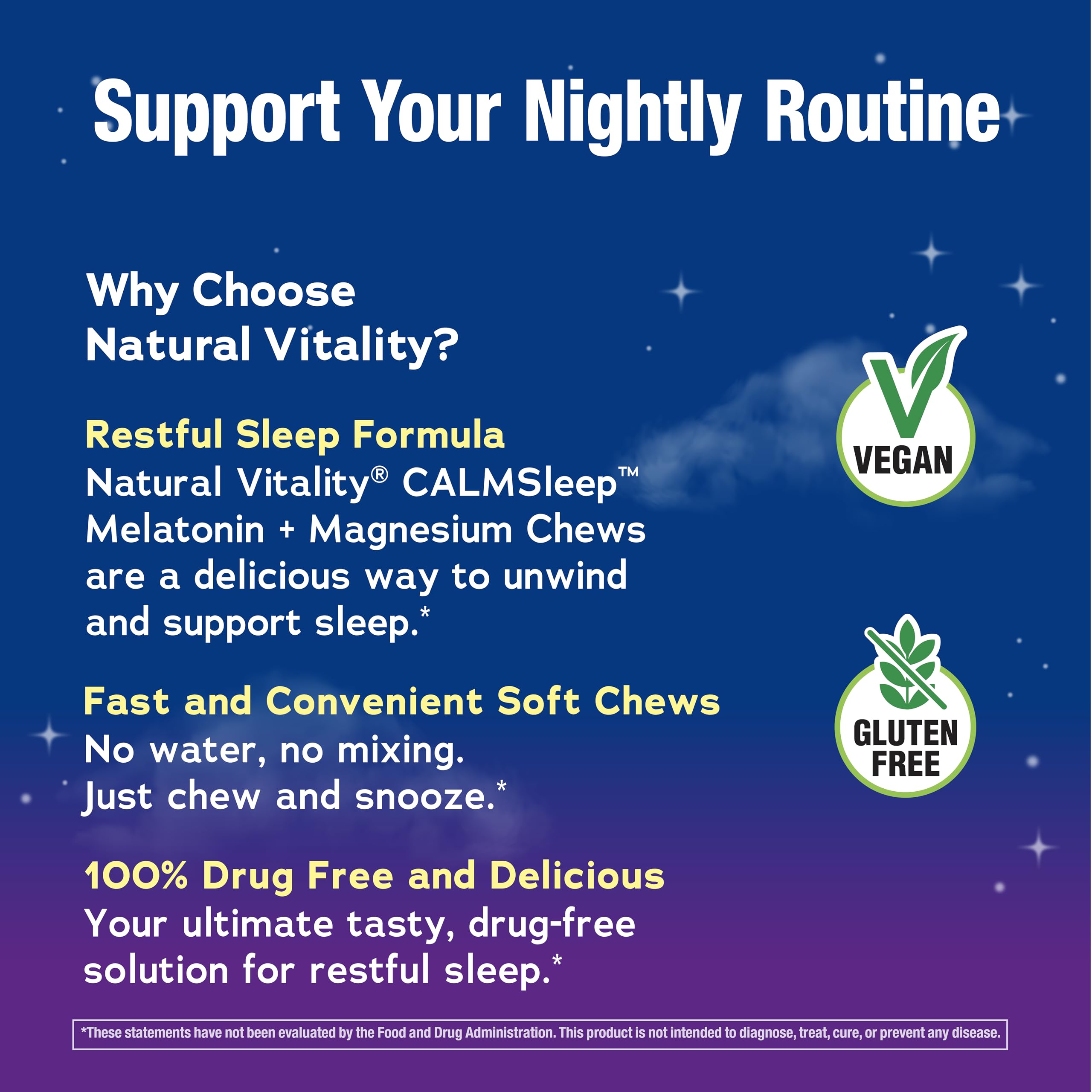 Etiqueta de ingredientes de CALMSleep Natural Vitality con información clara de magnesio y melatonina