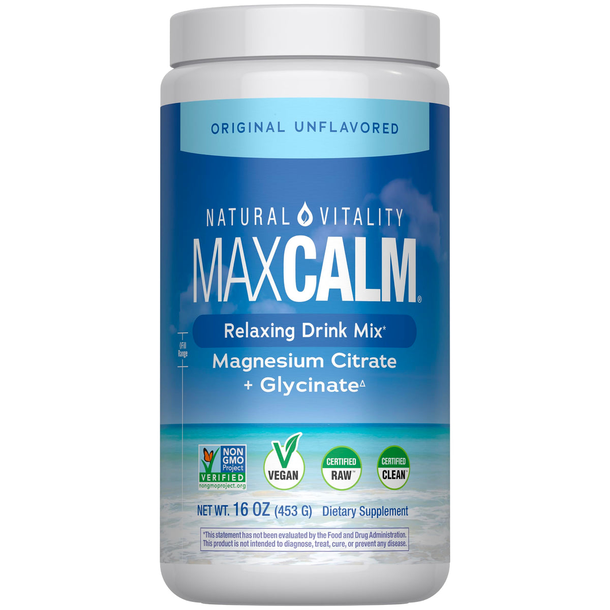 Natural Vitality frontpack mostrando etiqueta y tamaño, fácil identificación