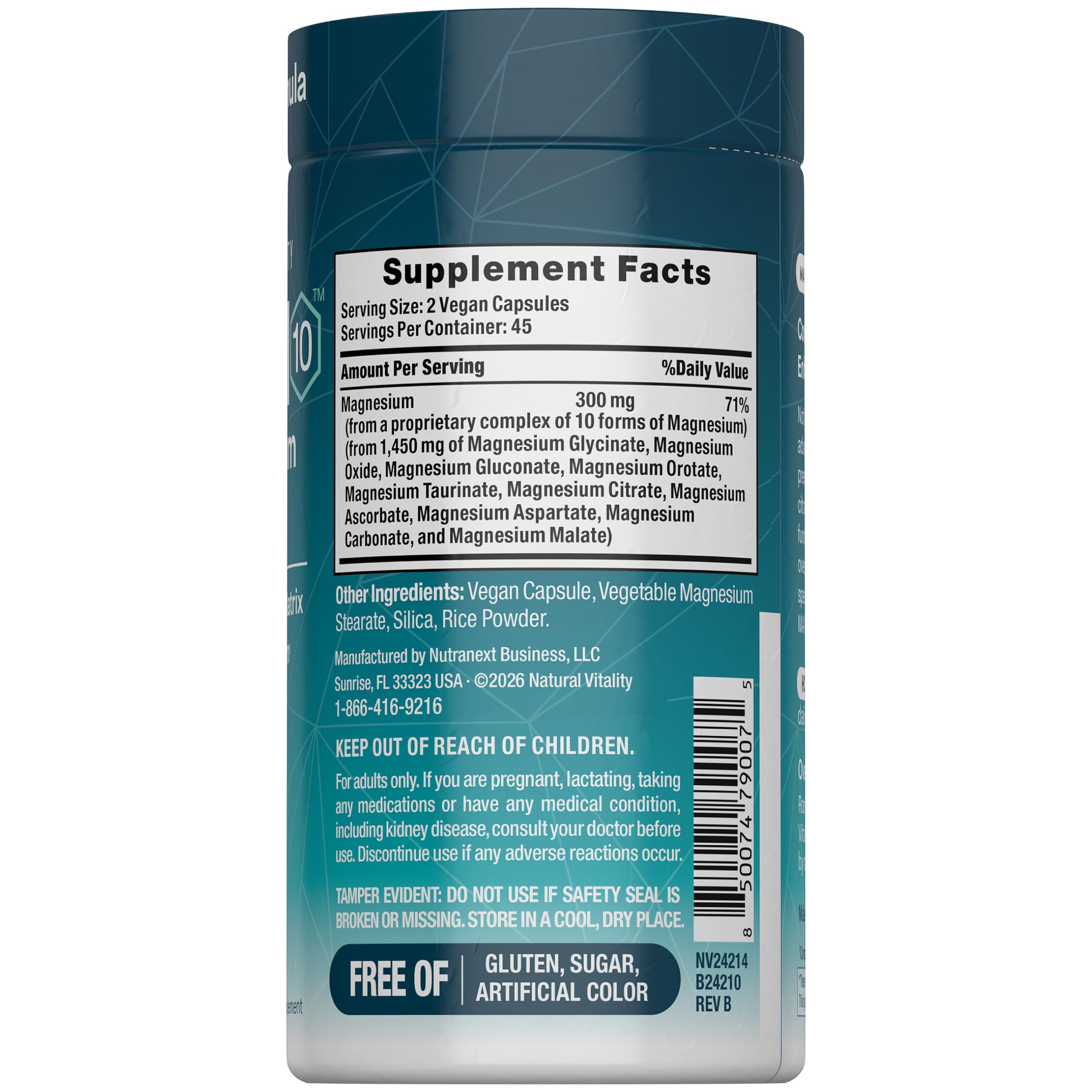 Natural Vitality cápsulas en mano para tomar fácil y llevar a cualquier sitio