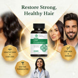 Natural Wellbeing saw palmetto y biotina representados para apoyo folicular