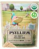 NaturaleBio empaque frontal mostrando psyllium orgánico y claridad de marca