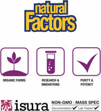 Natural Factors BlueRich cápsula junto a comida para demostrar uso diario