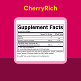 Natural Factors CherryRich botella abierta con softgels visibles para dosificación
