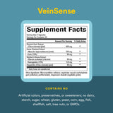 Natural Factors VeinSense mujer usando suplemento para apoyar la salud venosa