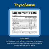 Natural Factors ThyroSense botella en mano para comparar tamaño y dosis