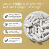NaturaLife Labs etiqueta legible destacando 450 mg por porción