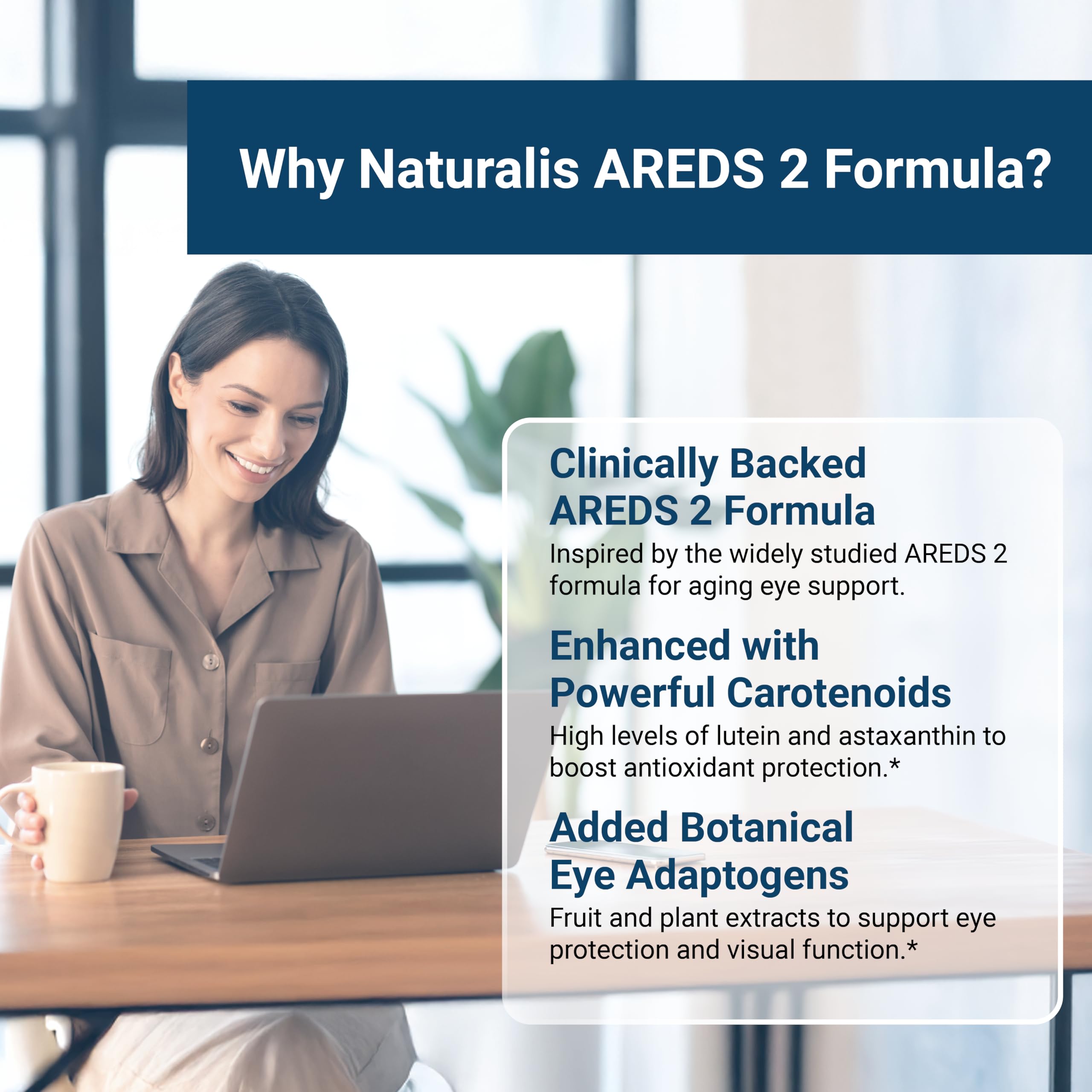 Naturalis Areds2 ingredientes activos luteína zeaxantina y astaxantina destacados