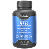 Naturalis frasco frontal mostrando 180 softgels y beneficio de absorción mejorada