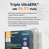 Naturalis UltraEPA etiqueta nutricional con 1000 mg EPA por cápsula y certificaciones