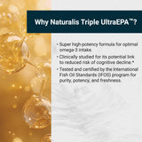 Naturalis UltraEPA uso cápsula en mano demuestra la dosis única diaria conveniente