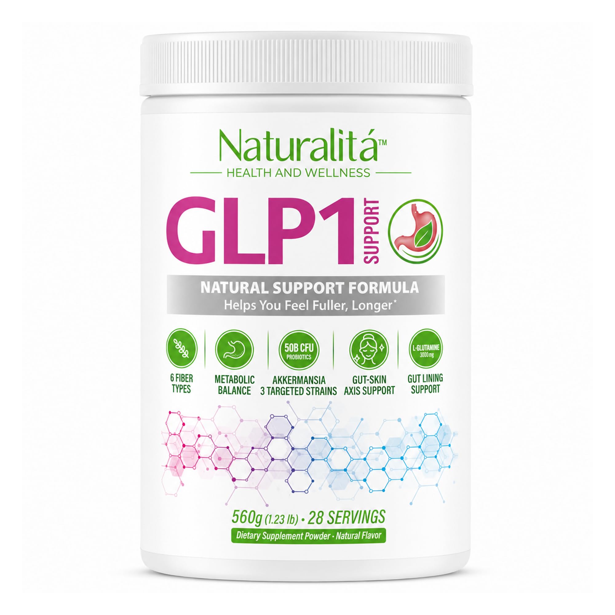 Naturalitá frente del producto mostrando etiqueta y beneficios