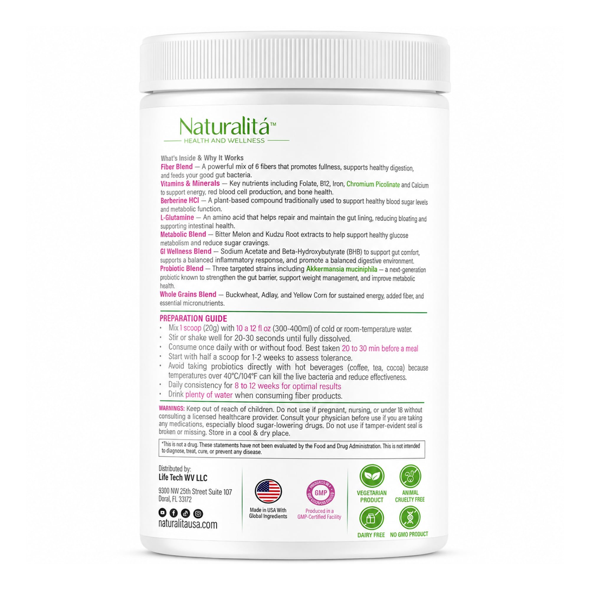 Naturalitá polvo añadido a batido matinal para rutina saludable