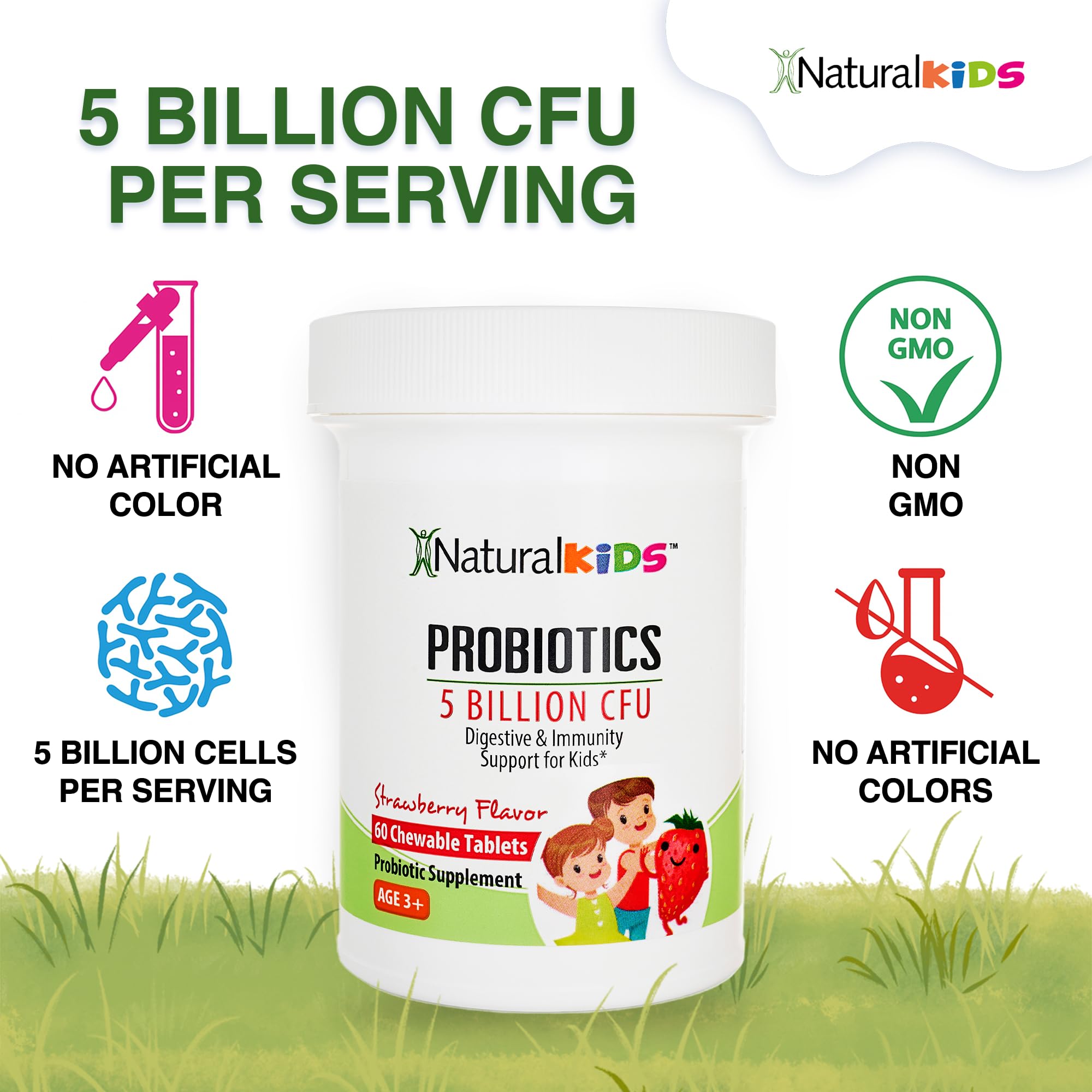 NaturalKids textura de la tableta masticable en primer plano, fácil de masticar