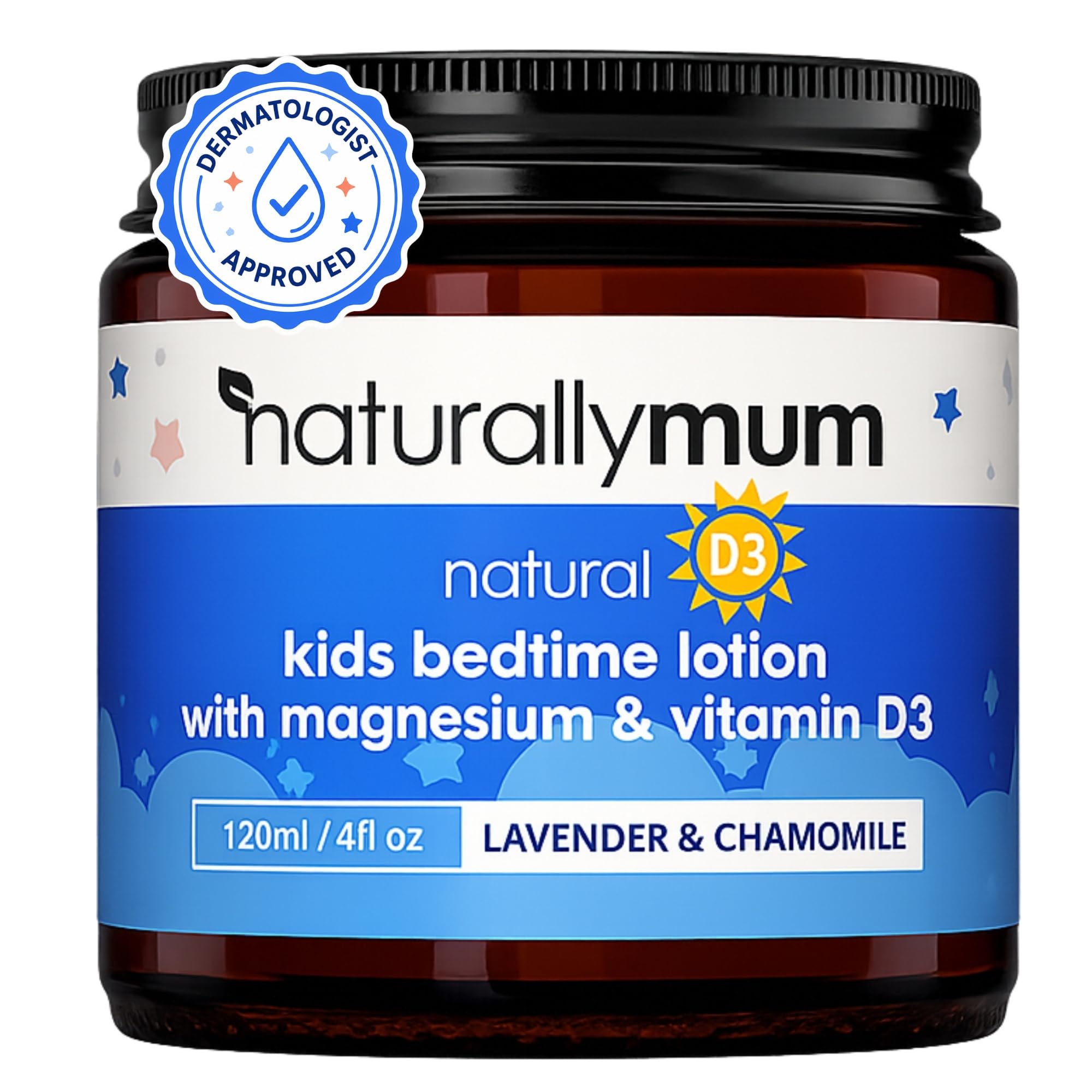 NaturallyMum envase delantero mostrando etiqueta y beneficio para descanso