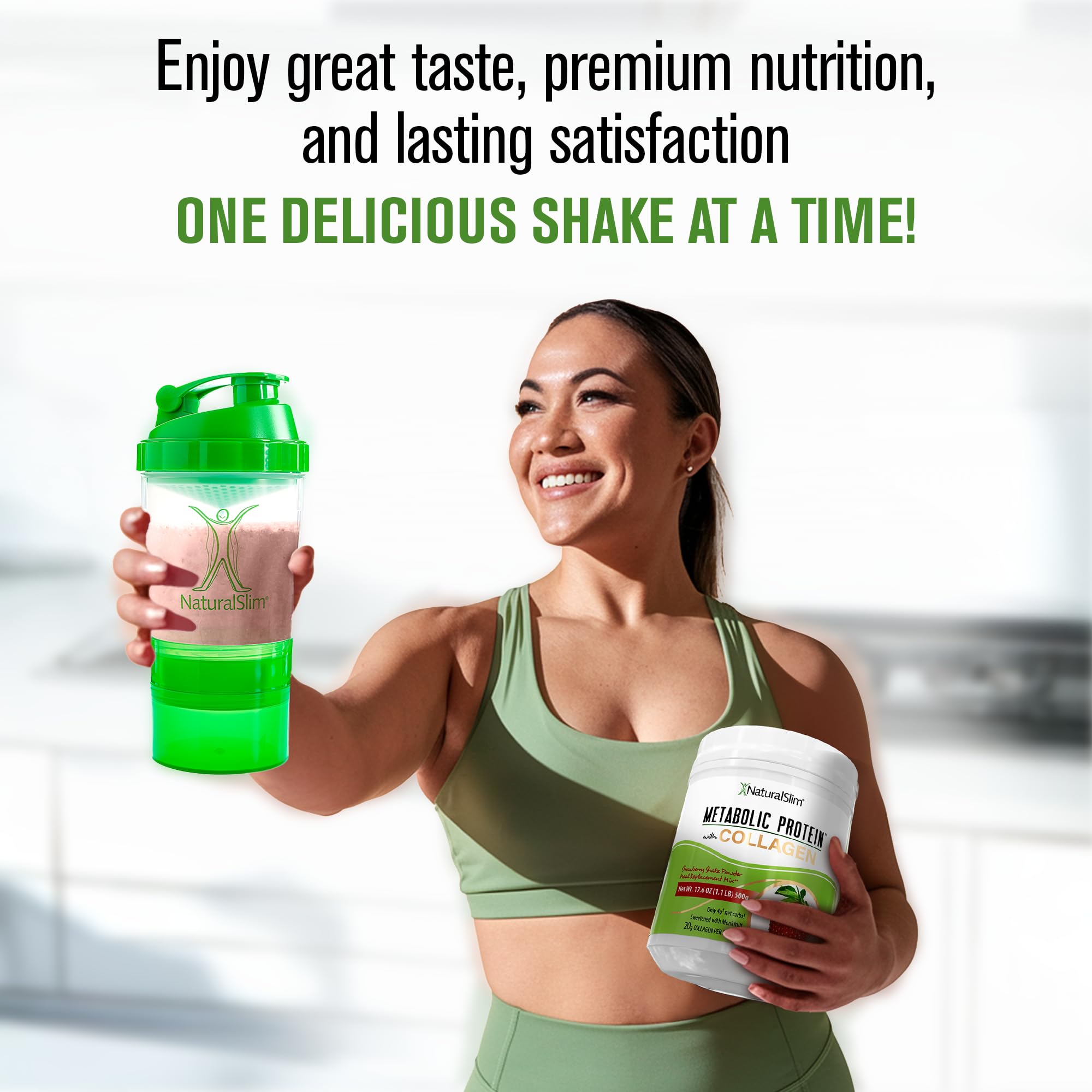 NaturalSlim comparación de tamaño lata junto a objetos cotidianos, volumen 17.06 oz