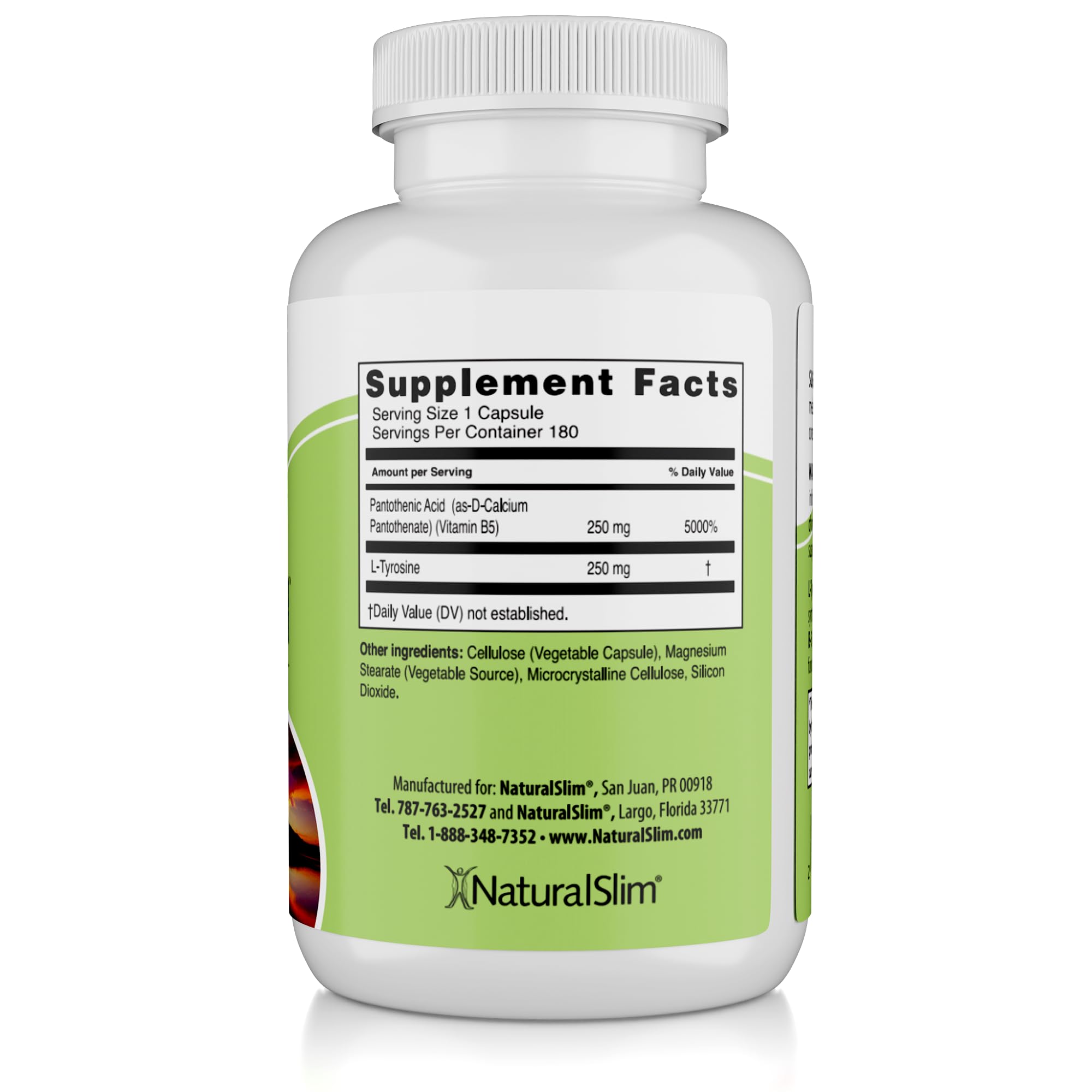 NaturalSlim imagen macro de vitamina B5 resaltando soporte energético