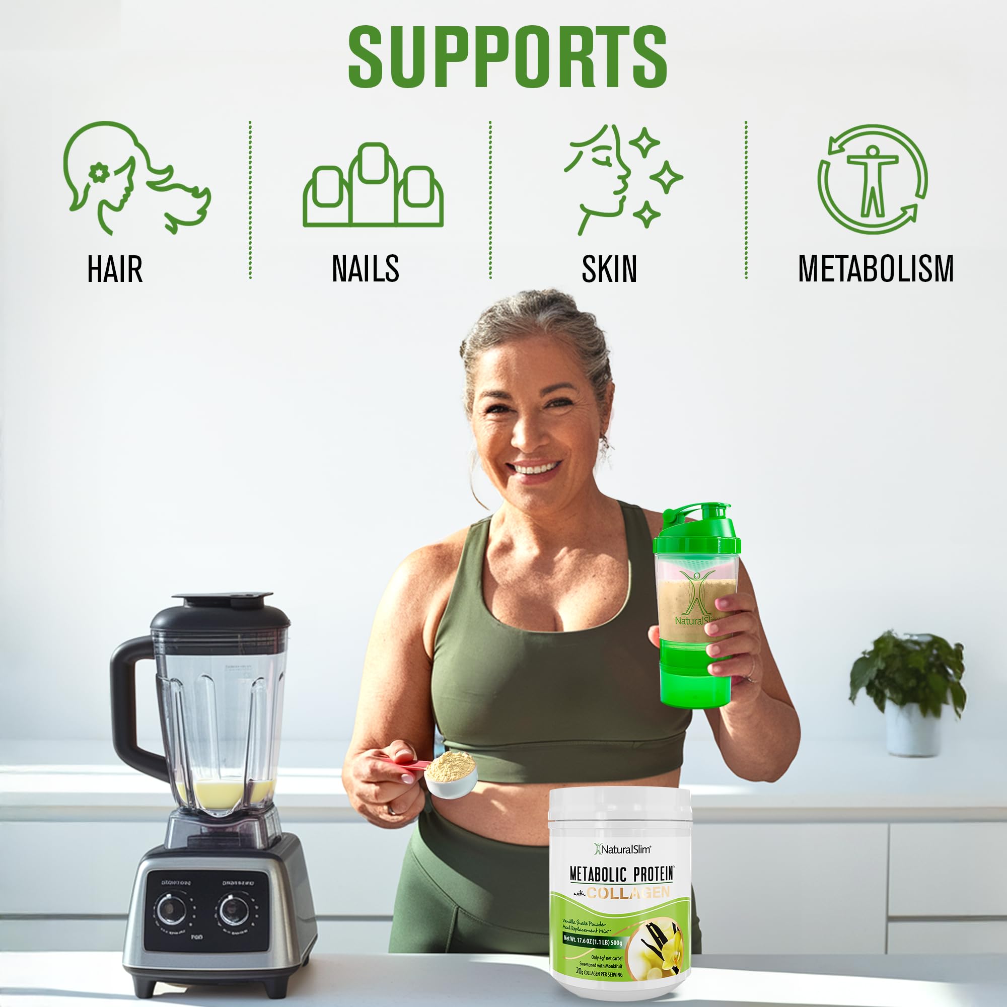 NaturalSlim etiqueta nutricional enfocada, información clara de macros y vitaminas