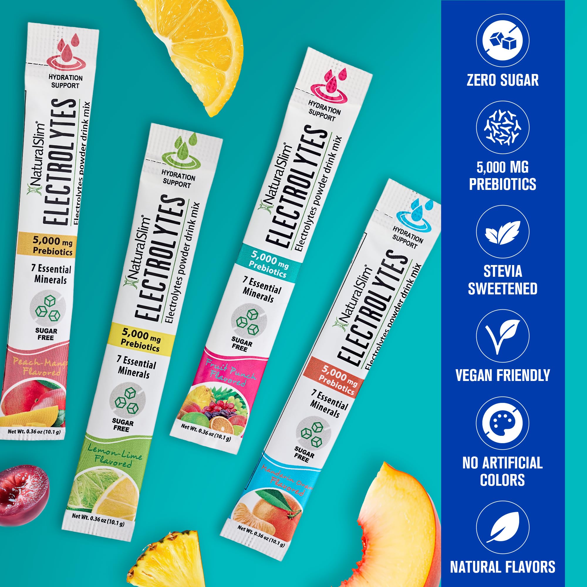 NaturalSlim etiqueta nutricional enfocada en minerales y cantidad de prebióticos