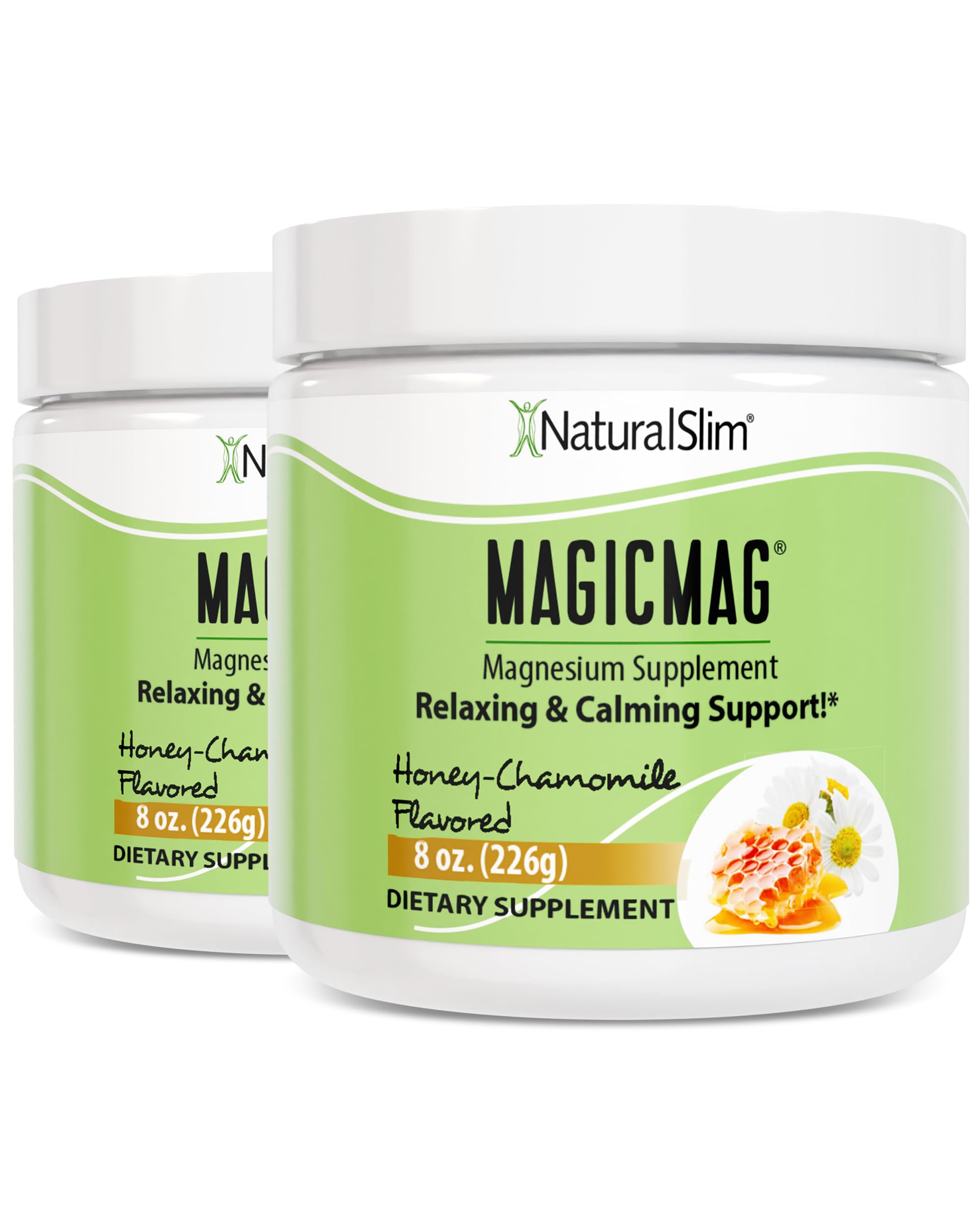 NaturalSlim frasco frontal honey chamomile mostrando etiqueta clara y fácil identificación