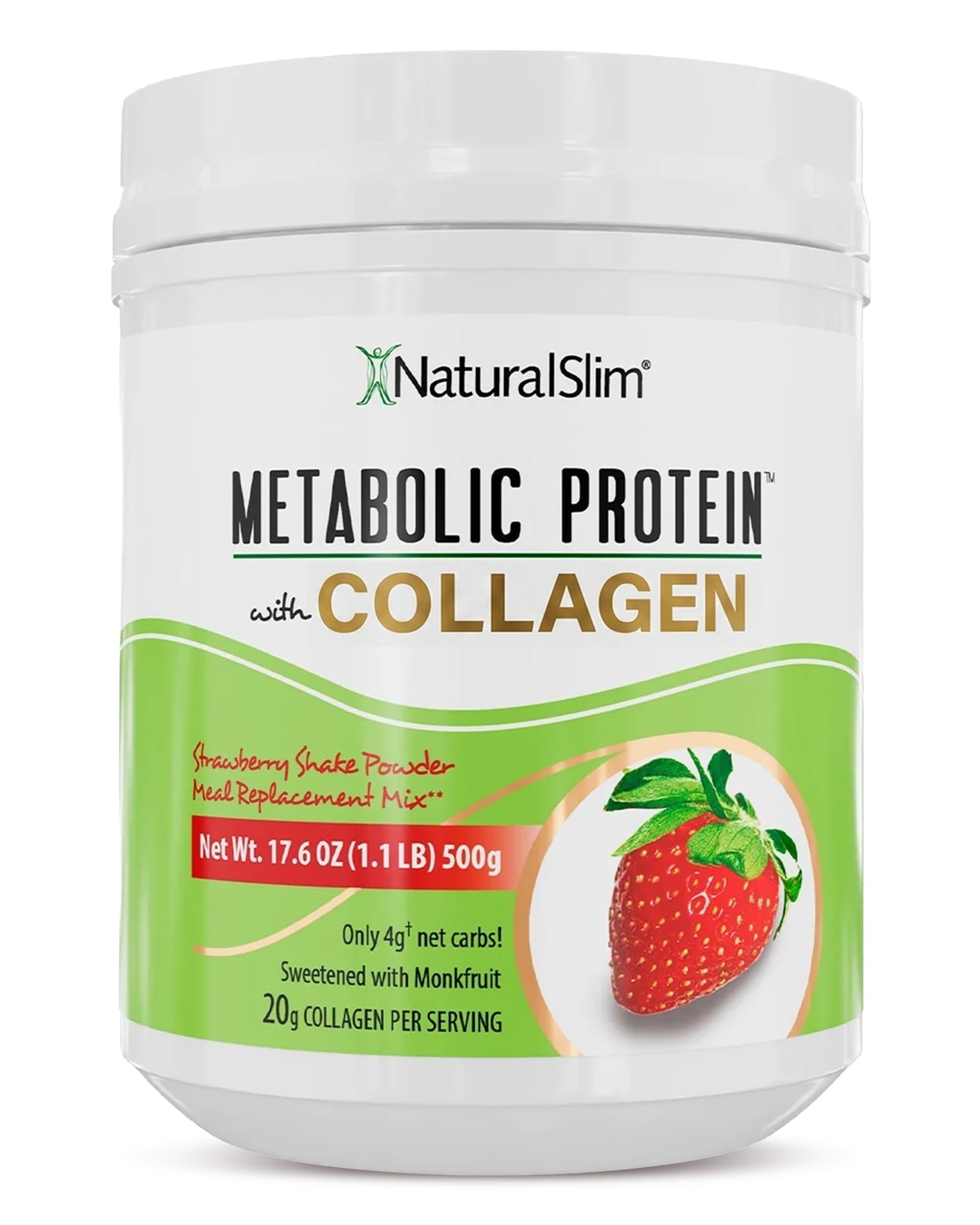 NaturalSlim frente del envase fresa mostrando diseño y beneficio nutricional