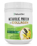 NaturalSlim frente del envase mostrando sabor vainilla y beneficios visibles