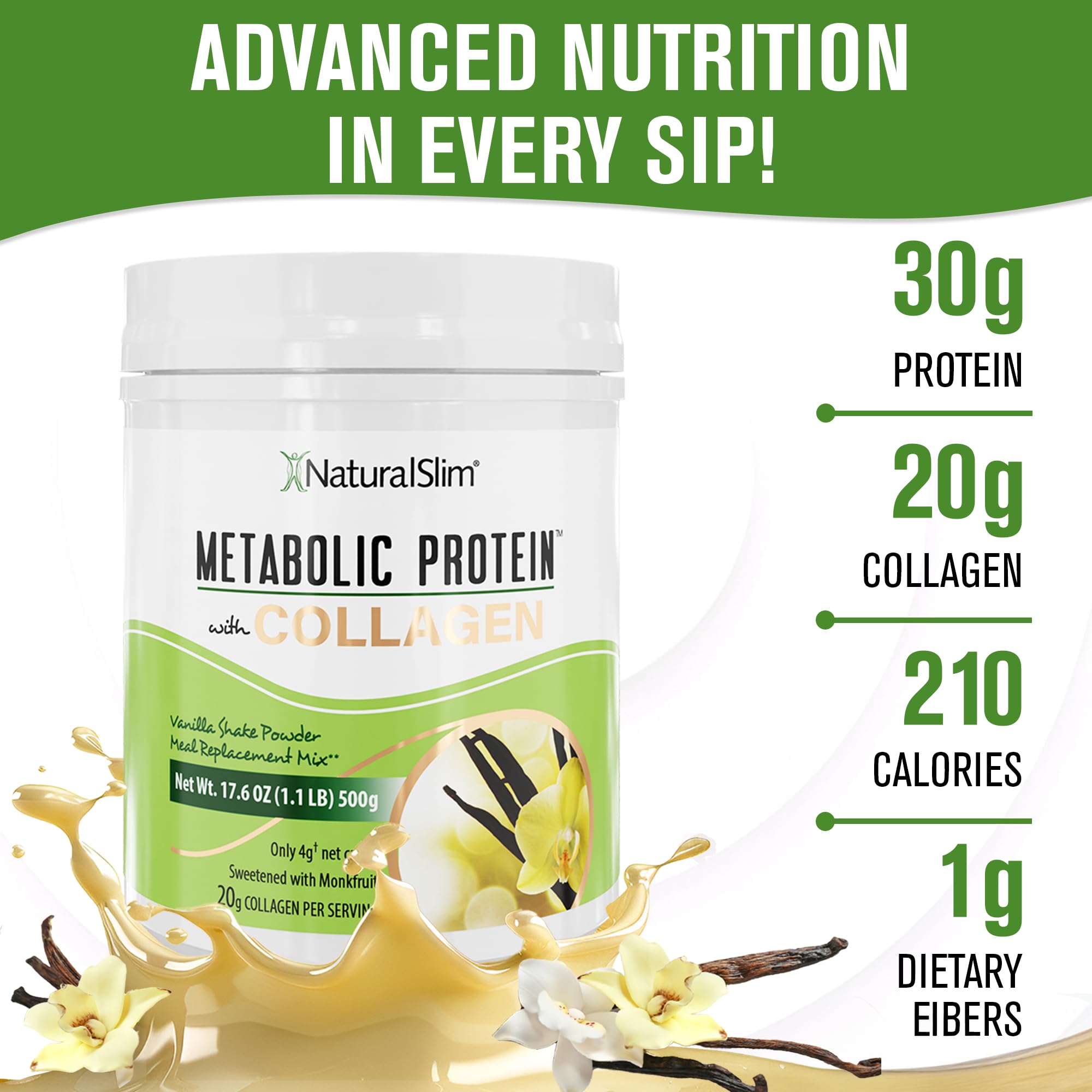 NaturalSlim ingredientes destacados: whey, colágeno y L-glutamina para soporte diario